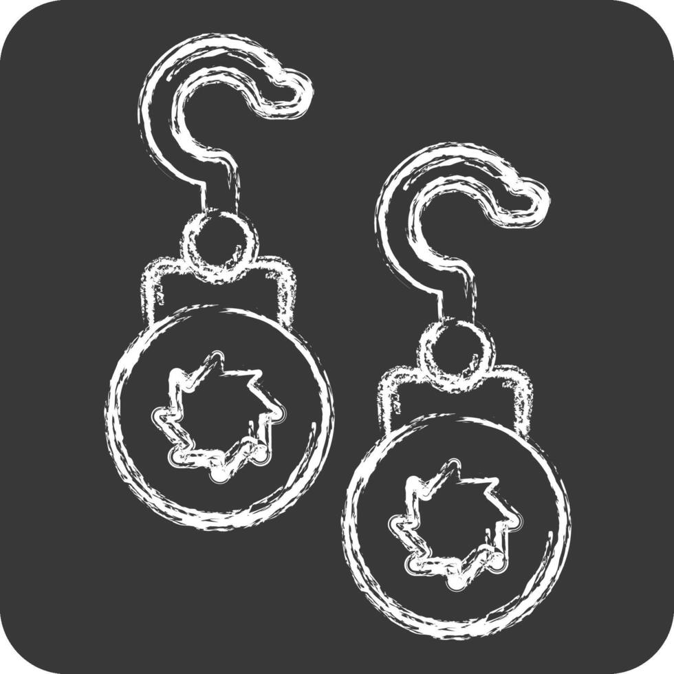 Icon Earrings. related to Jewelry symbol. chalk Style. simple design editable. simple illustration vector