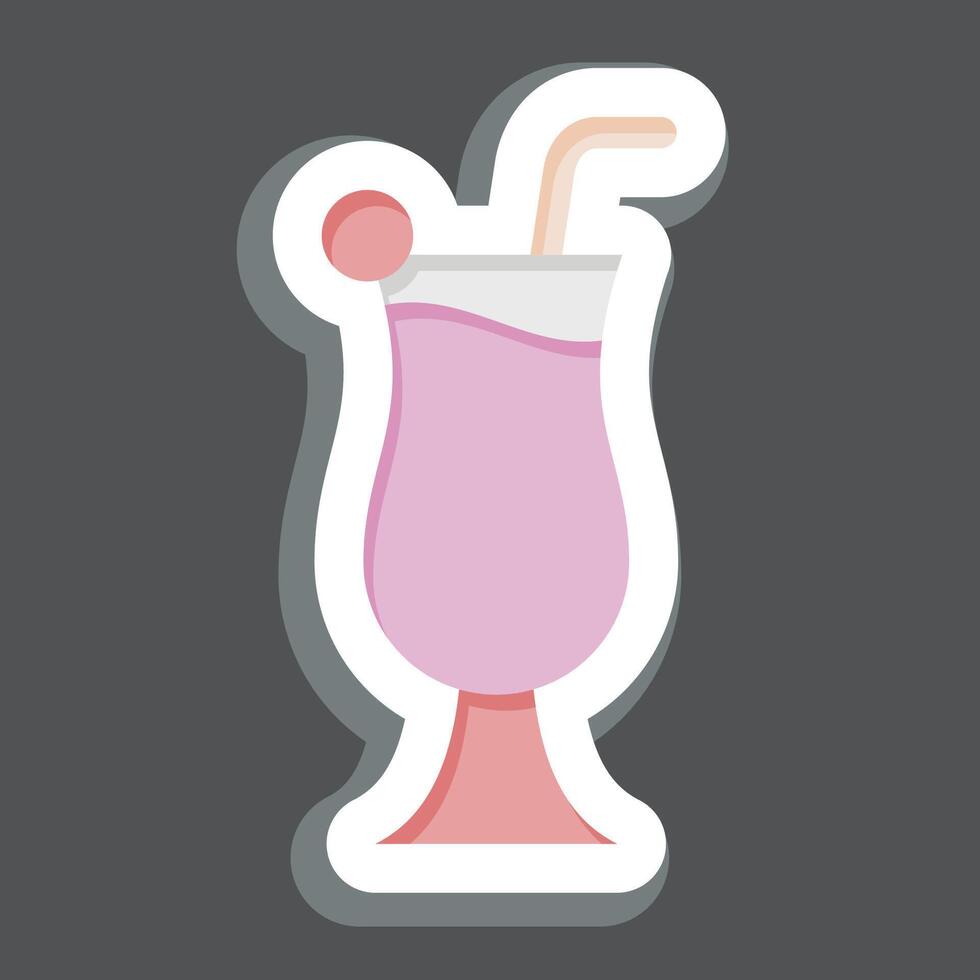 Sticker Cocktail 4. related to Cocktails,Drink symbol. simple design editable. simple illustration vector