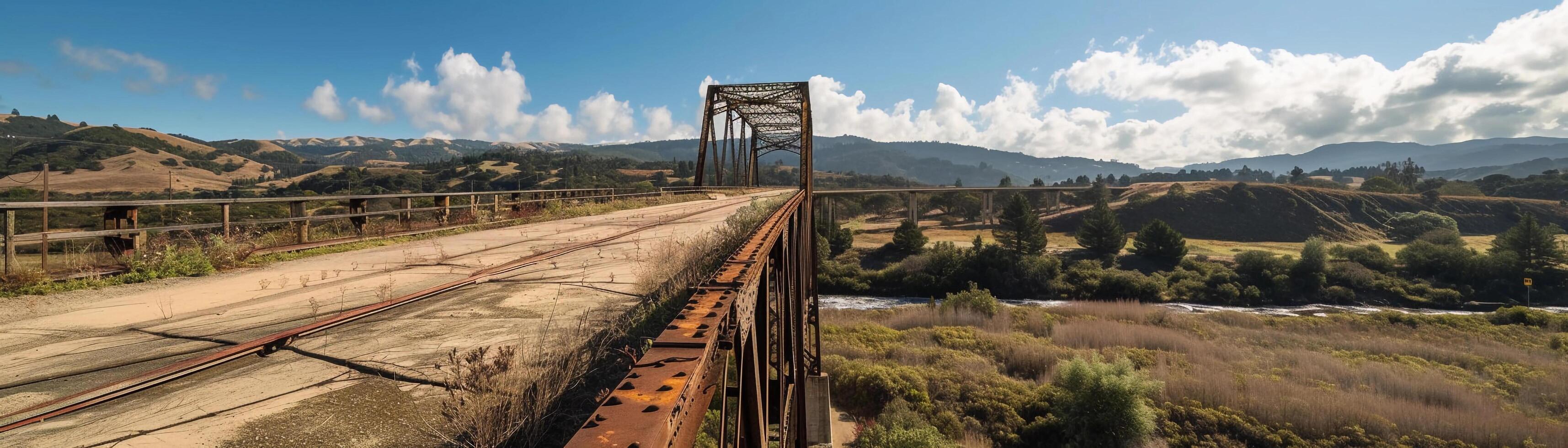 AI generated Bridge Overlook, background image, generative AI photo