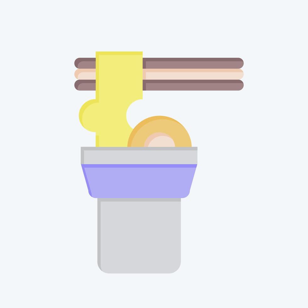 Icon Noodle. related to Picnic symbol. flat style. simple design editable. simple illustration vector