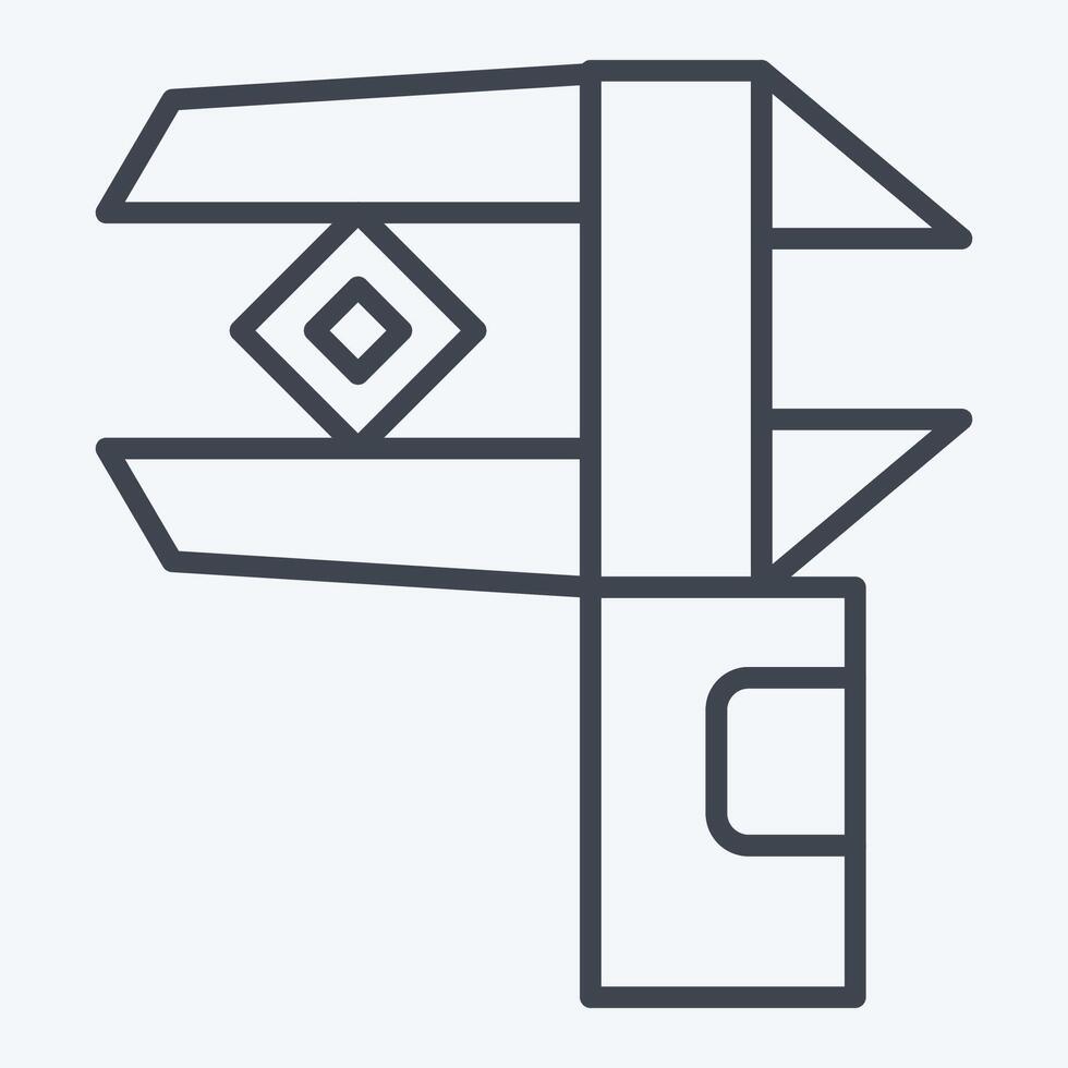 Icon Caliper. related to Jewelry symbol. line style. simple design editable. simple illustration vector