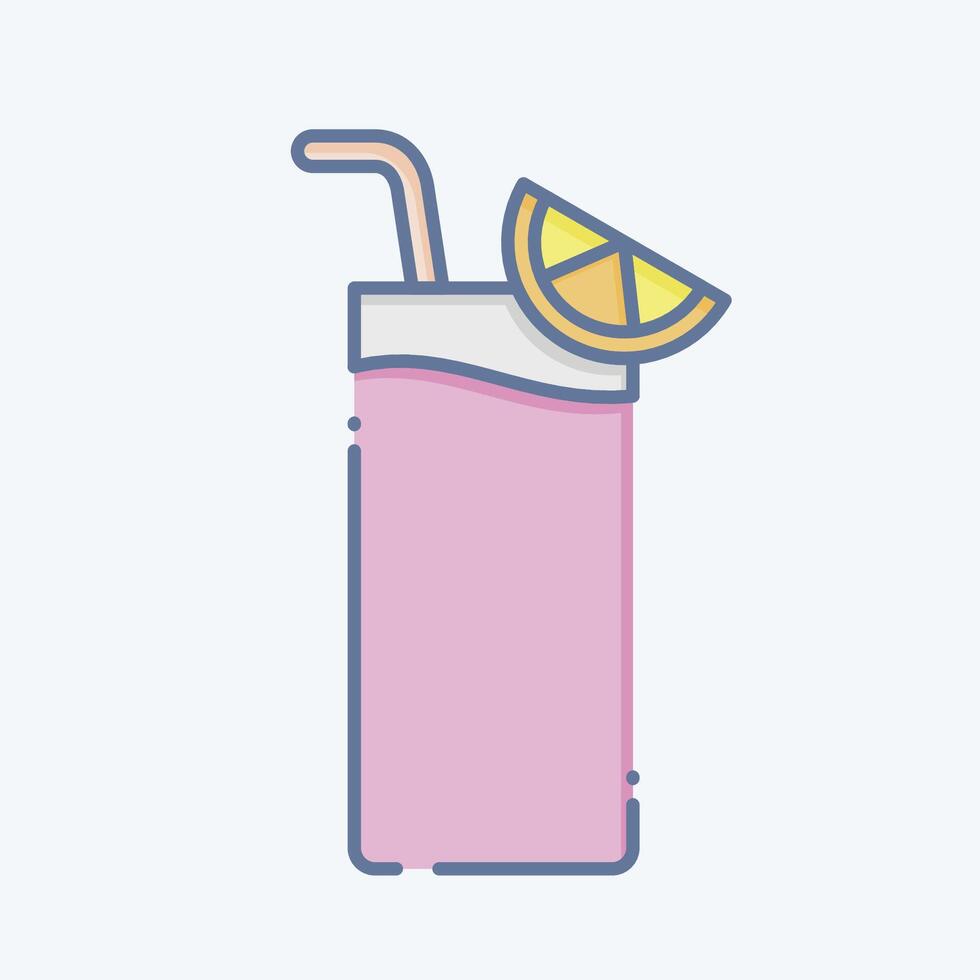 Icon Gin Fizz. related to Cocktails,Drink symbol. doodle style. simple design editable. simple illustration vector