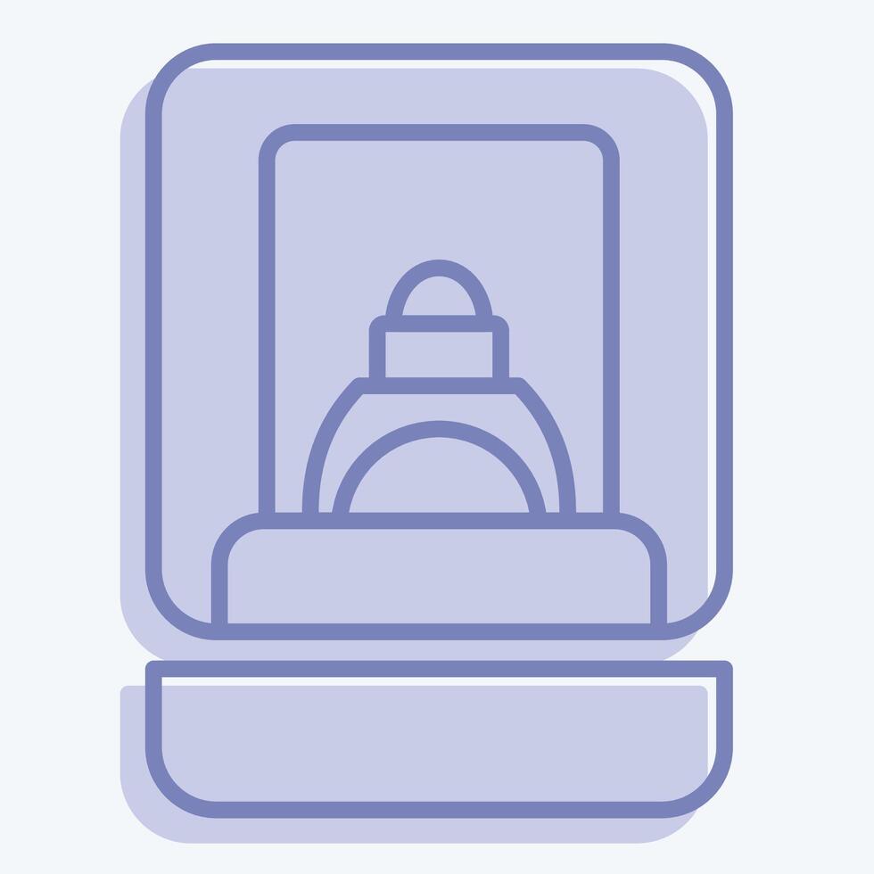 Icon Ring Box. related to Jewelry symbol. two tone style. simple design editable. simple illustration vector