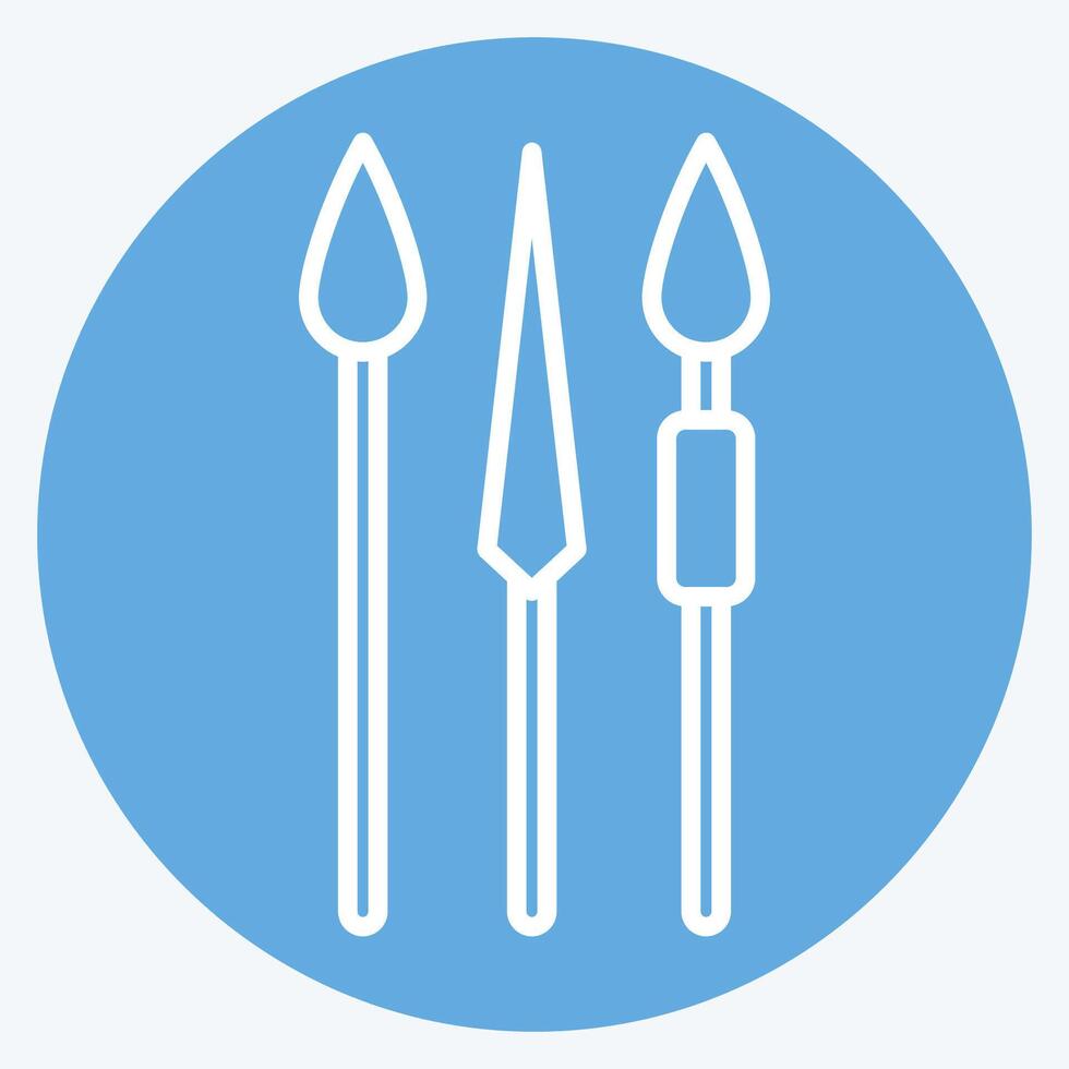 Icon Lance. related to Kenya symbol. blue eyes style. simple design editable. simple illustration vector
