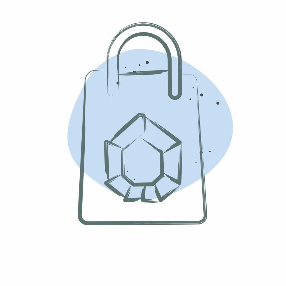 Icon Shopping Bag. related to Jewelry symbol. Color Spot Style. simple design editable. simple illustration vector