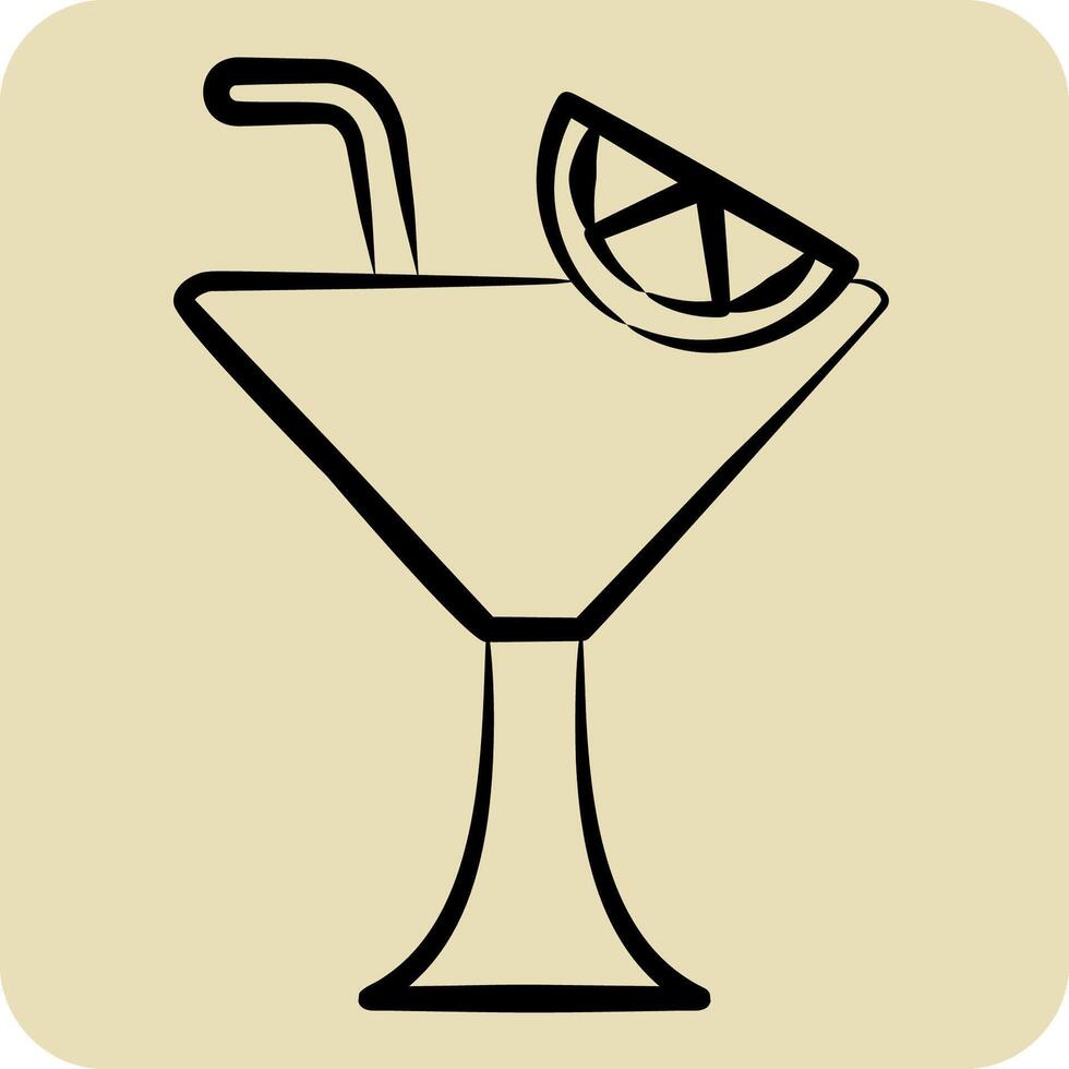 icono cosmopolita. relacionado a cócteles, bebida símbolo. mano dibujado estilo. sencillo diseño editable. sencillo ilustración vector