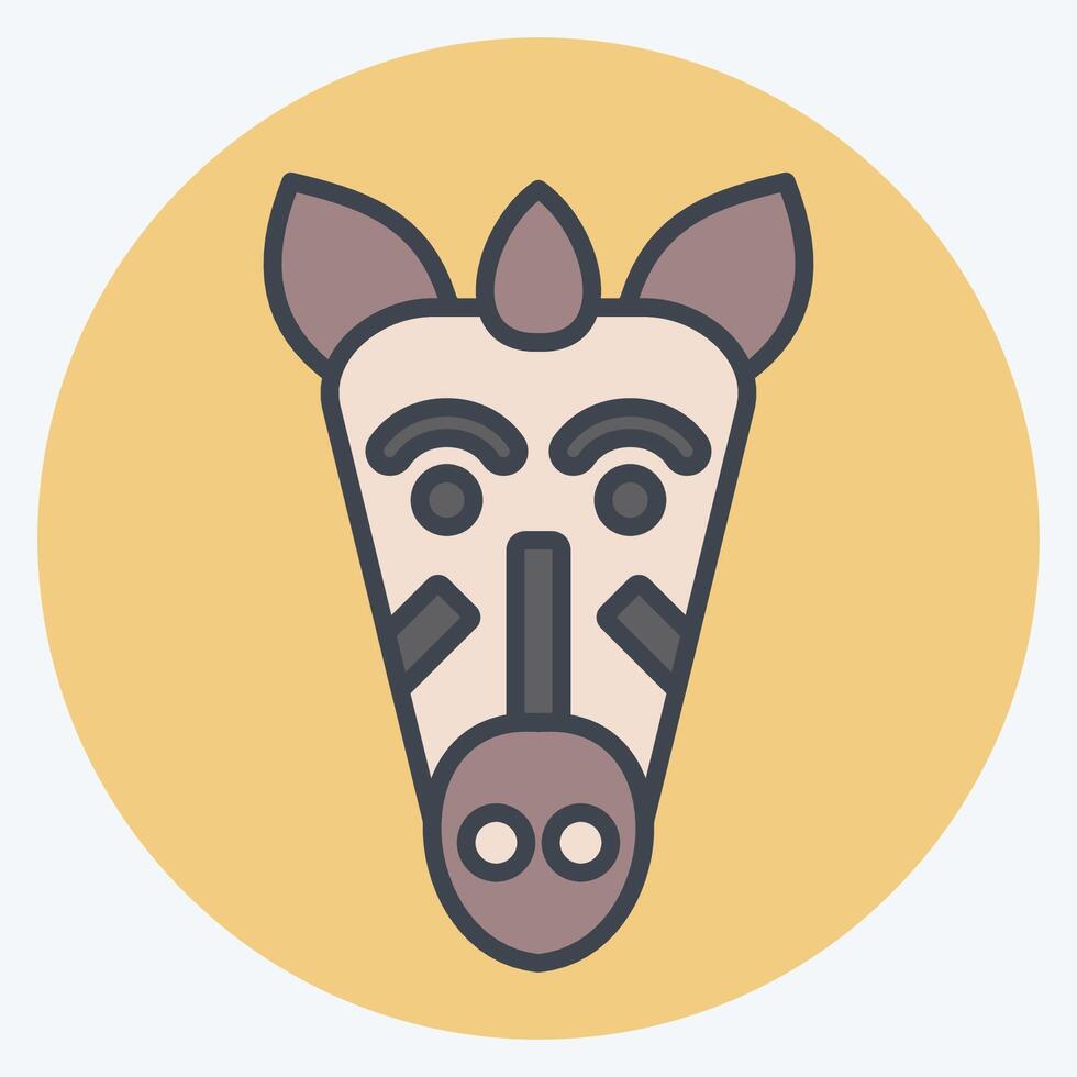 Icon Zebra. related to Kenya symbol. color mate style. simple design editable. simple illustration vector