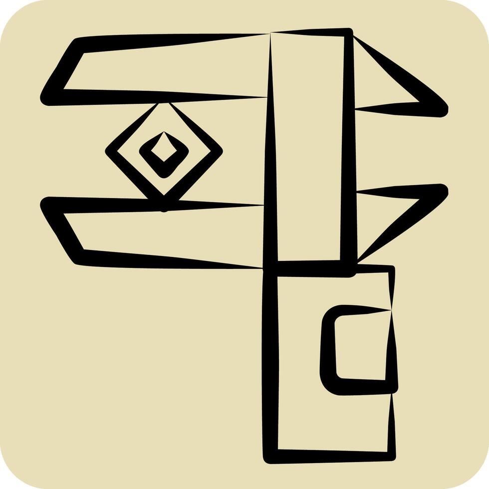 Icon Caliper. related to Jewelry symbol. hand drawn style. simple design editable. simple illustration vector