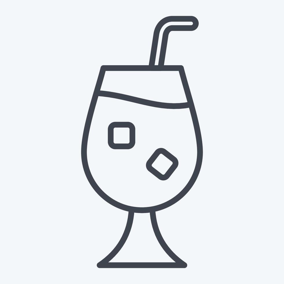 Icon Qour. related to Cocktails,Drink symbol. line style. simple design editable. simple illustration vector
