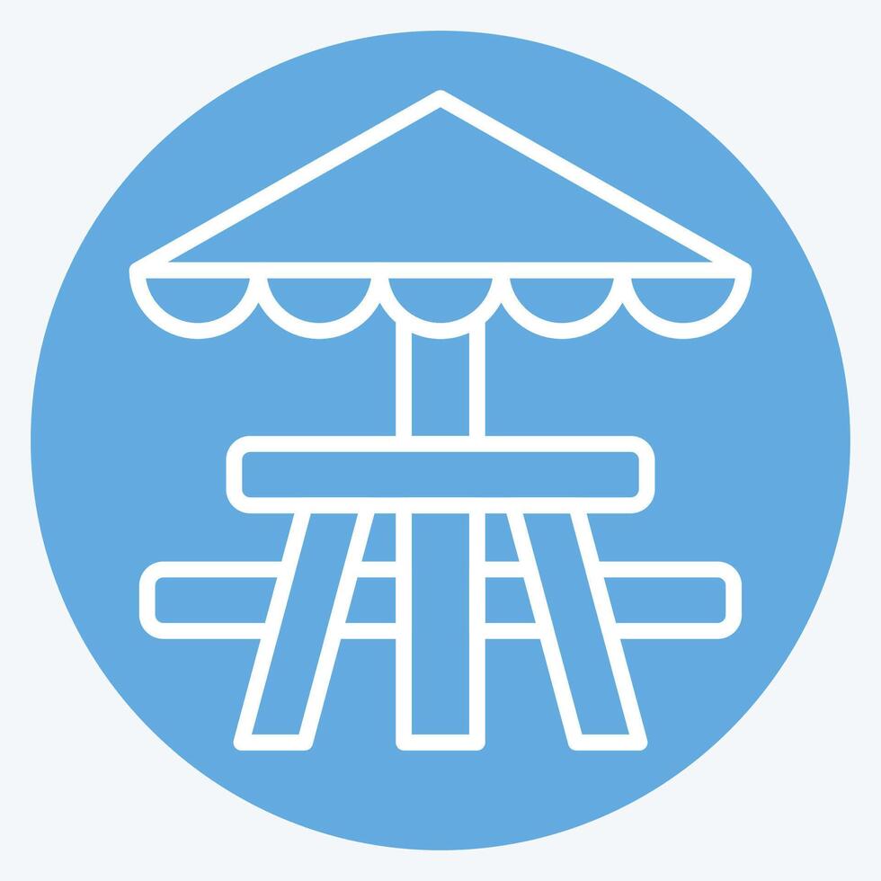 Icon Picnic Table. related to Picnic symbol. blue eyes style. simple design editable. simple illustration vector