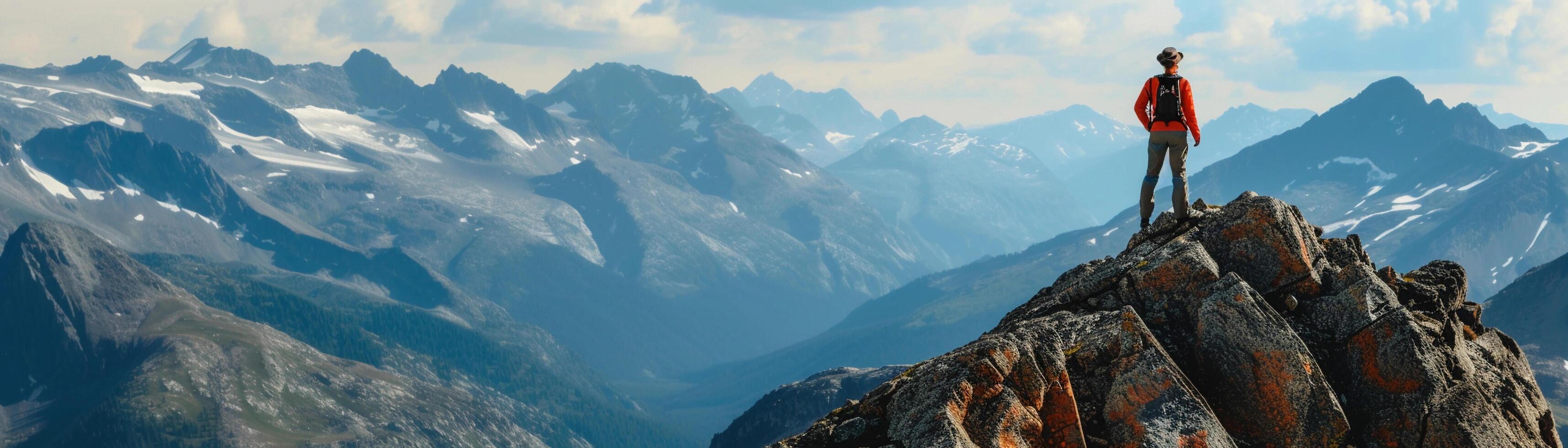 AI generated Hiking Adventure, background image, generative AI photo