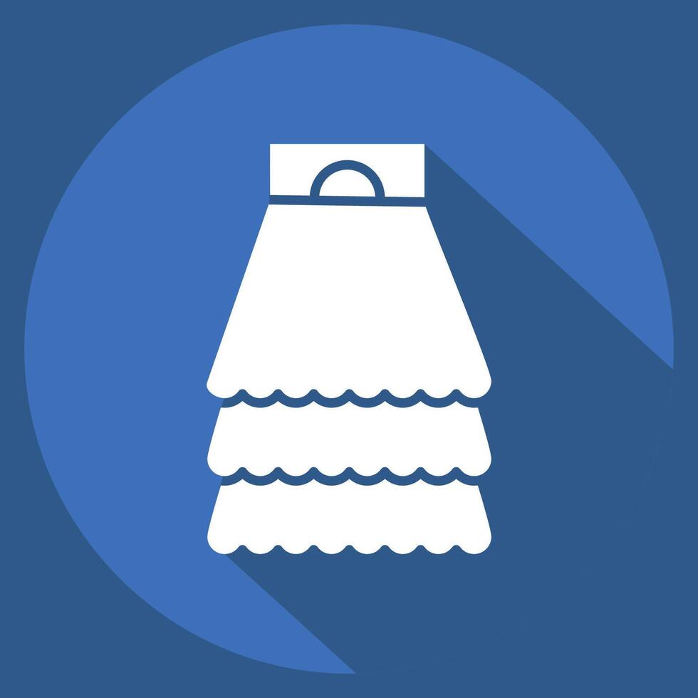 Icon Skirt. related to Fashion symbol. long shadow style. simple design editable. simple illustration vector