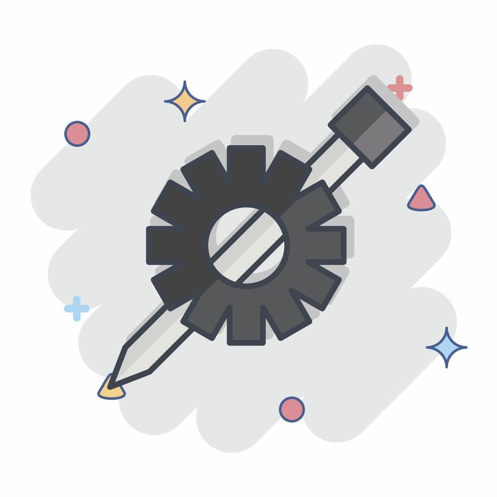 Icon Tech Resource. related to Creative Concept symbol. comic style. simple design editable. simple illustration vector
