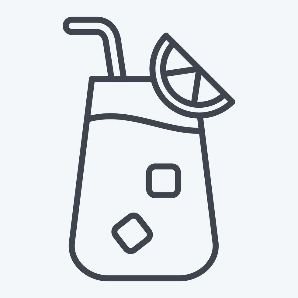 icono azul laguna. relacionado a cócteles, bebida símbolo. línea estilo. sencillo diseño editable. sencillo ilustración vector