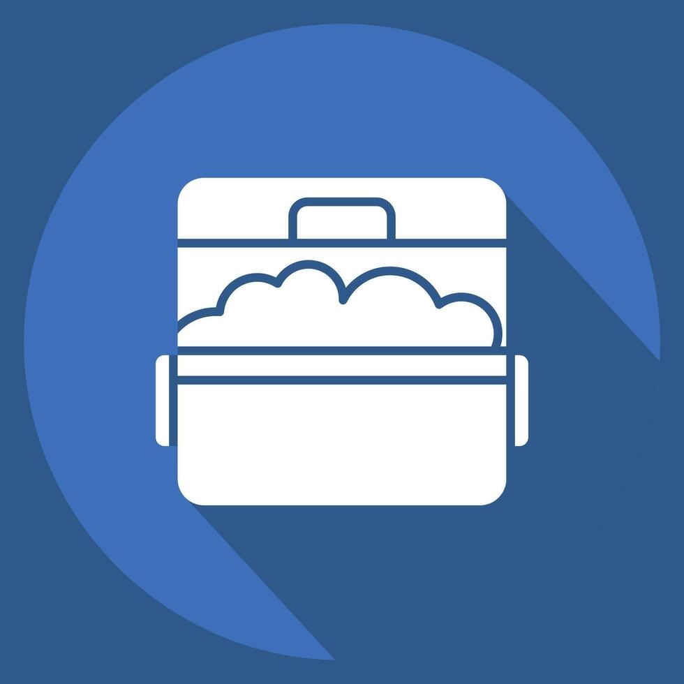 Icon Ice Bucket. related to Picnic symbol. long shadow style. simple design editable. simple illustration vector