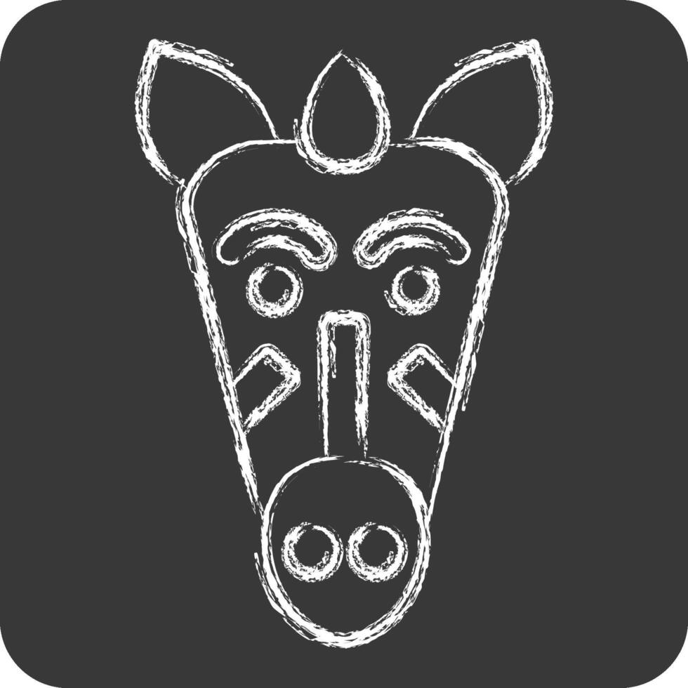 Icon Zebra. related to Kenya symbol. chalk Style. simple design editable. simple illustration vector