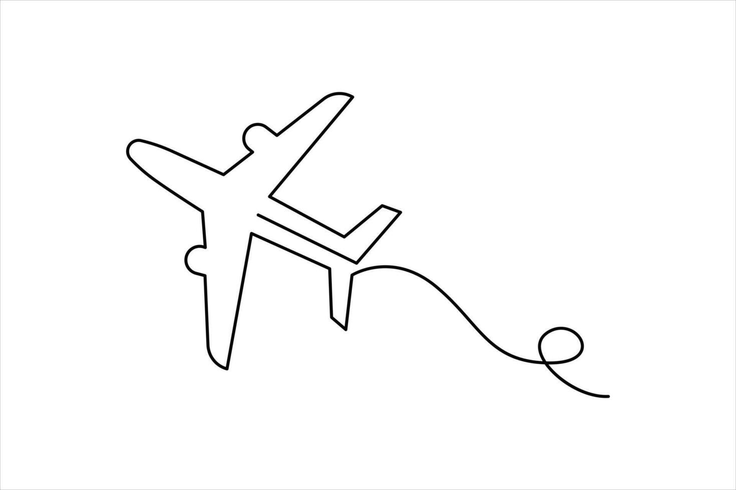 Airplane Continuous Single Line art Vectors Illustration design.