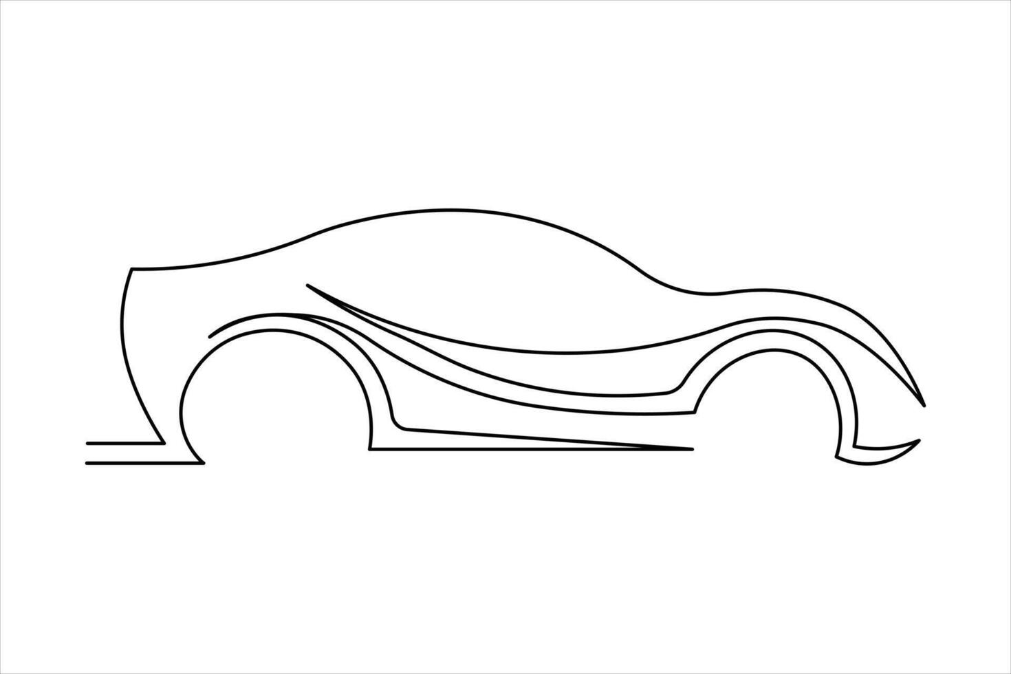 coche continuo uno línea dibujo. vehículo, vector ilustración minimalismo diseño.