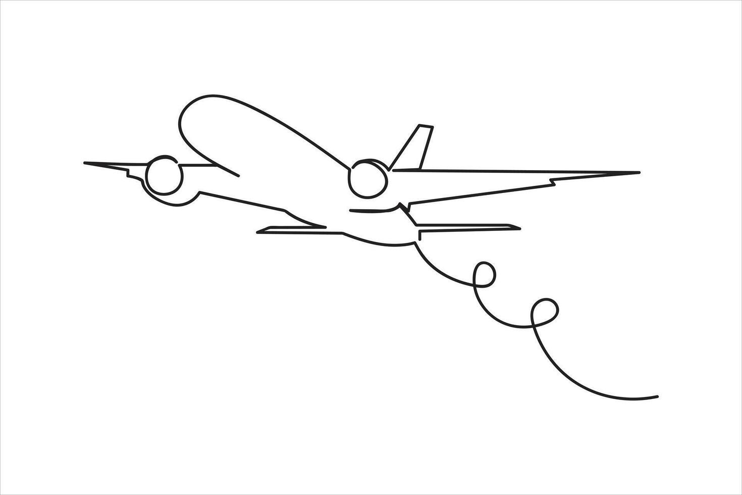 Airplane Continuous Single Line art Vectors Illustration design.