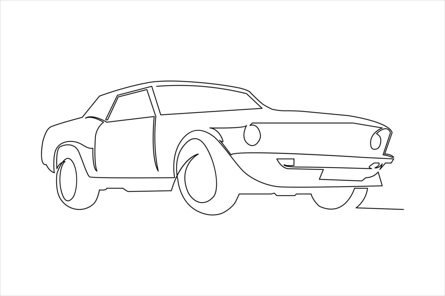 coche continuo uno línea dibujo. vehículo, vector ilustración minimalismo diseño.