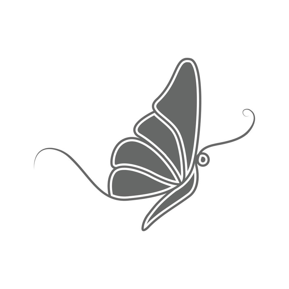 Butterfly abstract tropical silhouette object Vector illustration design.