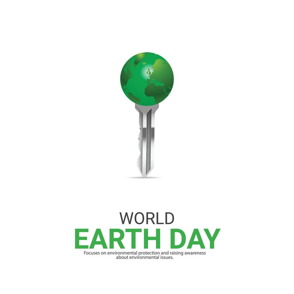 World Earth Day, creative concept,  3d illustration vector