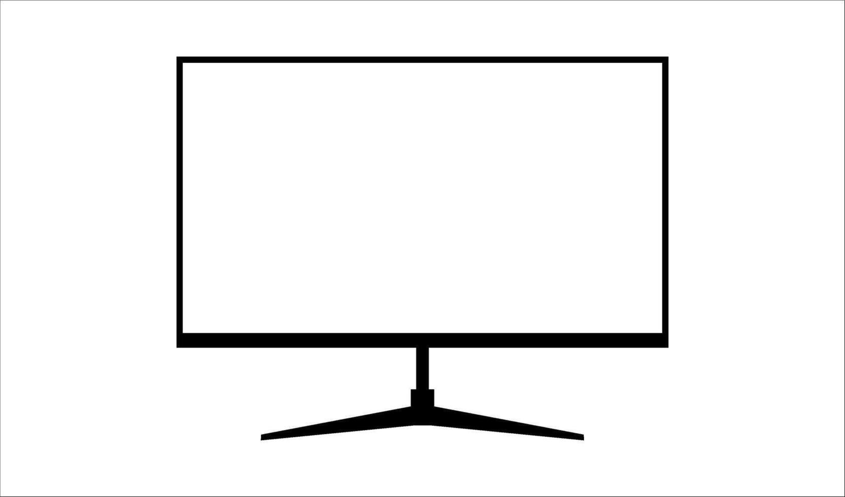 Simple Gaming Monitor computer Monitor mockup, computer monitor frame icon presented on white background. vector