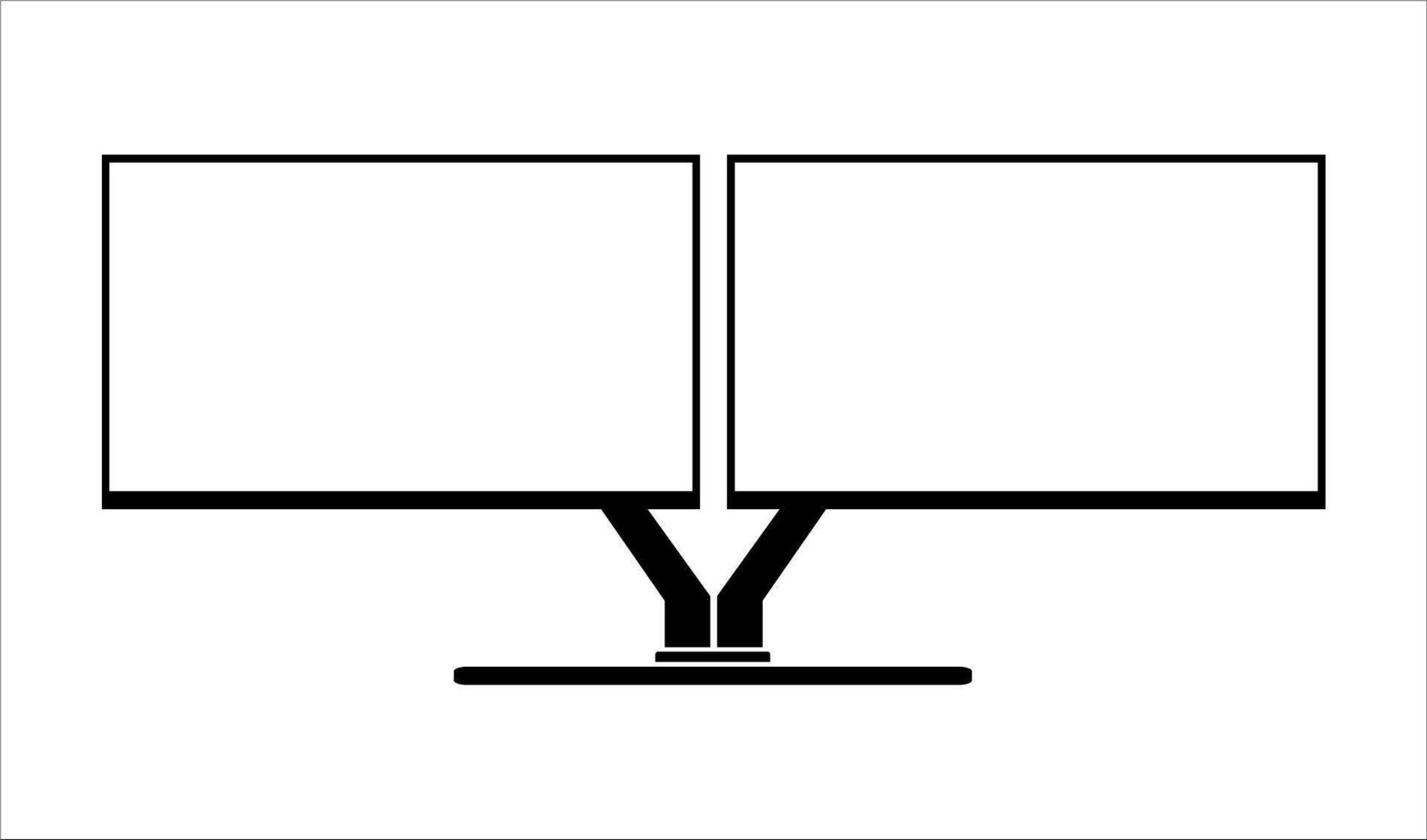 sencillo juego de azar monitor computadora monitor Bosquejo, computadora monitor marco icono presentado en blanco antecedentes. vector