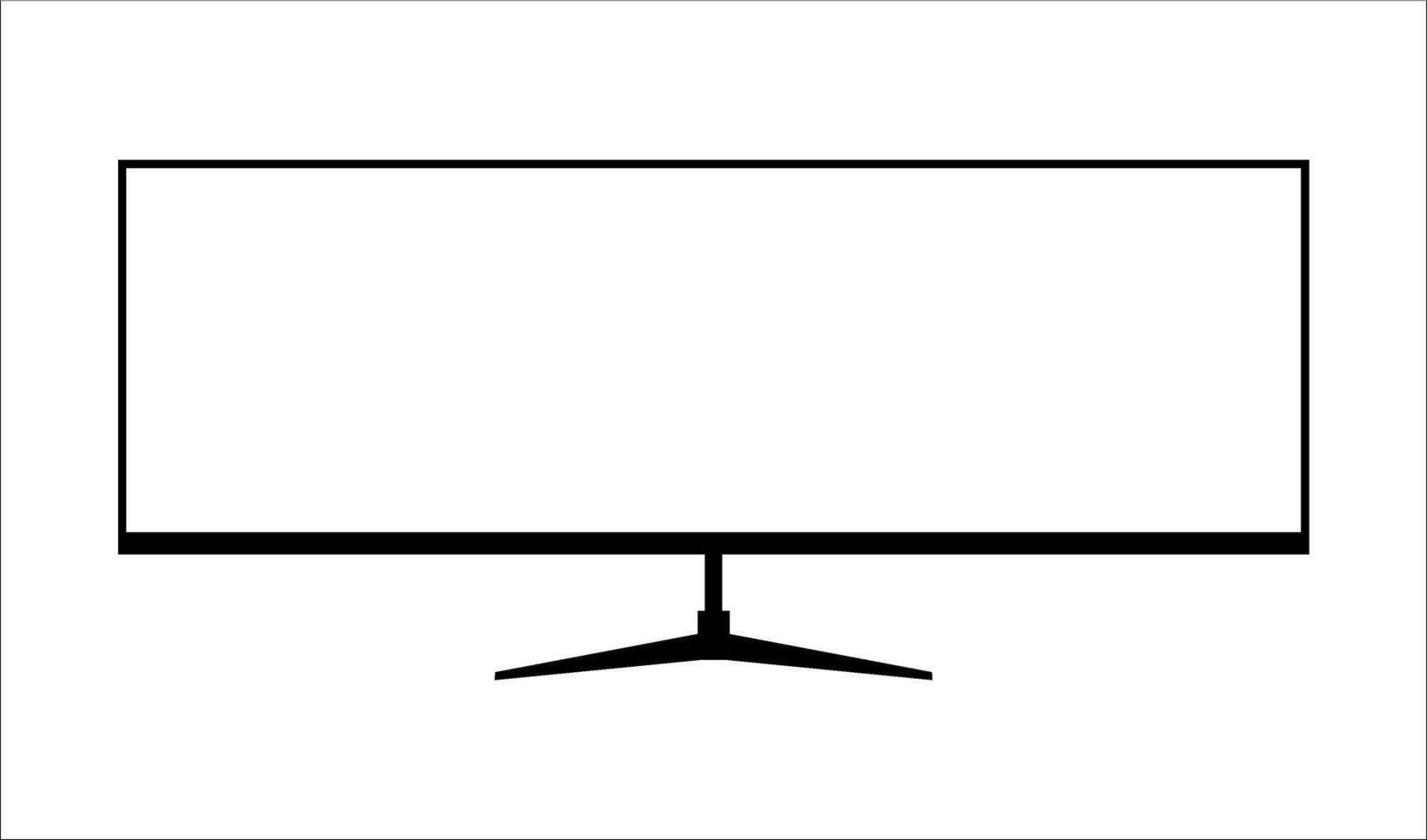 Simple Gaming Monitor computer Monitor mockup, computer monitor frame icon presented on white background. vector