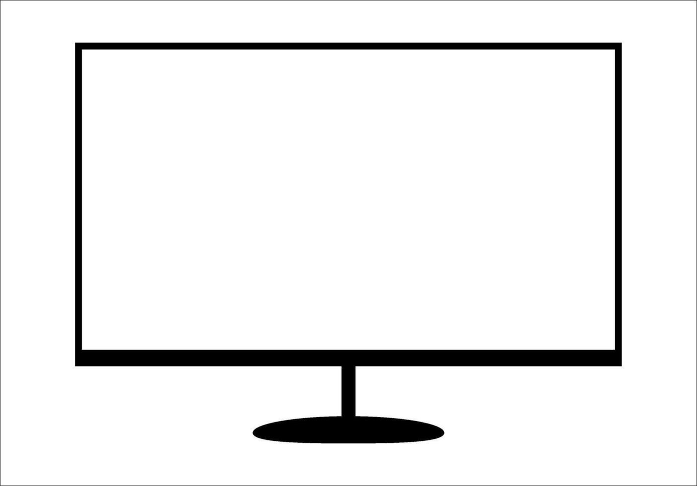 Simple Gaming Monitor computer Monitor mockup, computer monitor frame icon presented on white background. vector
