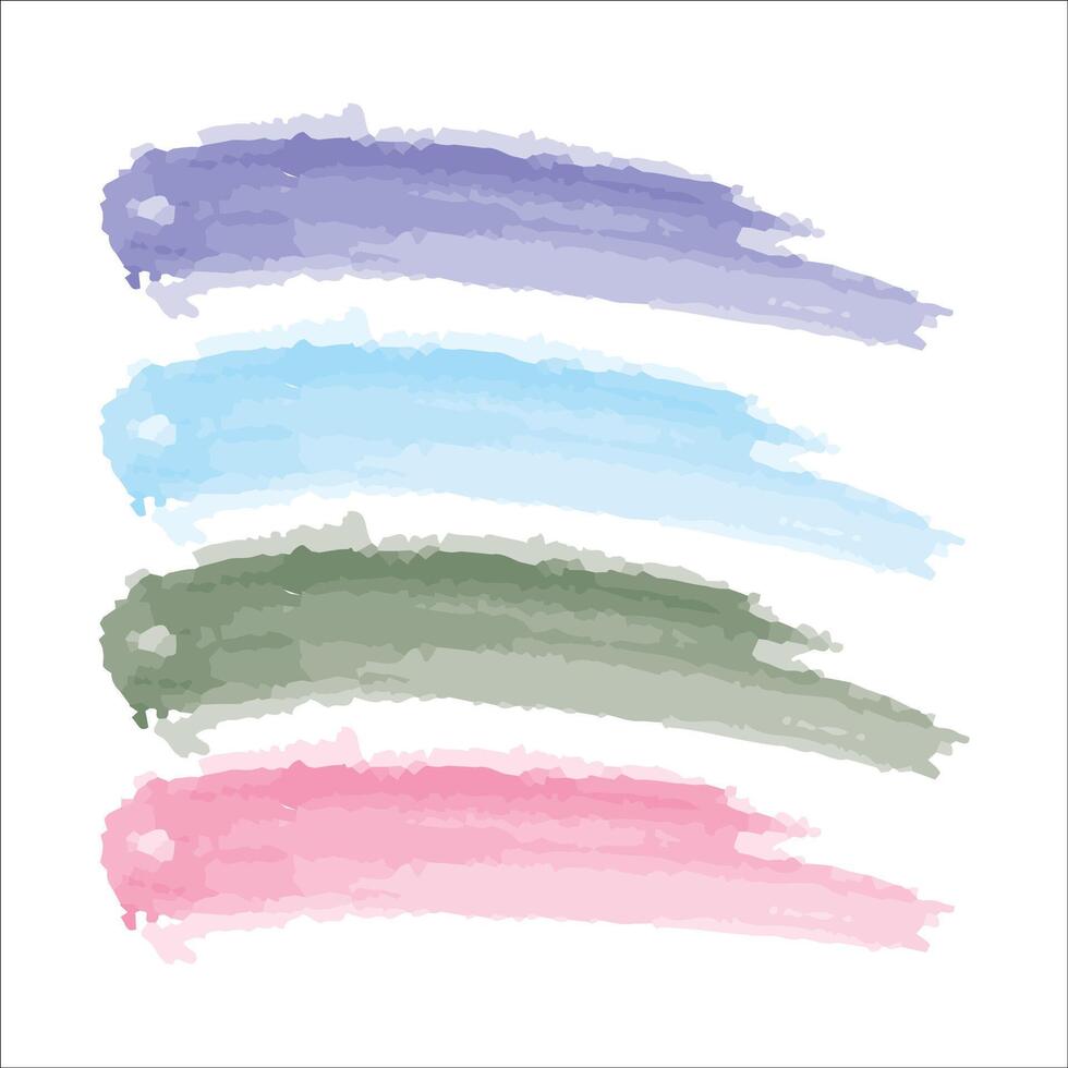 Various kinds of watercolor brushes, vector brushes for drawing