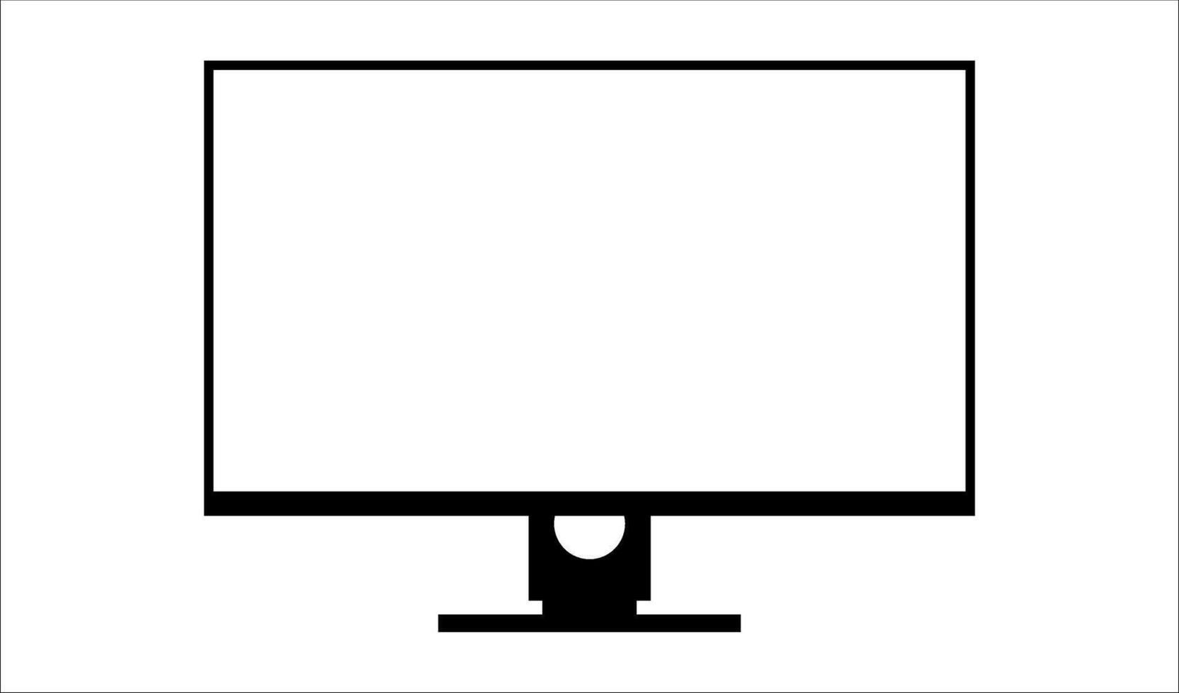 Simple Gaming Monitor computer Monitor mockup, computer monitor frame icon presented on white background. vector
