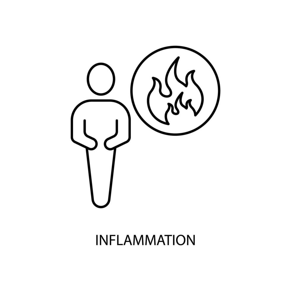 inflammation concept line icon. Simple element illustration. inflammation concept outline symbol design. vector