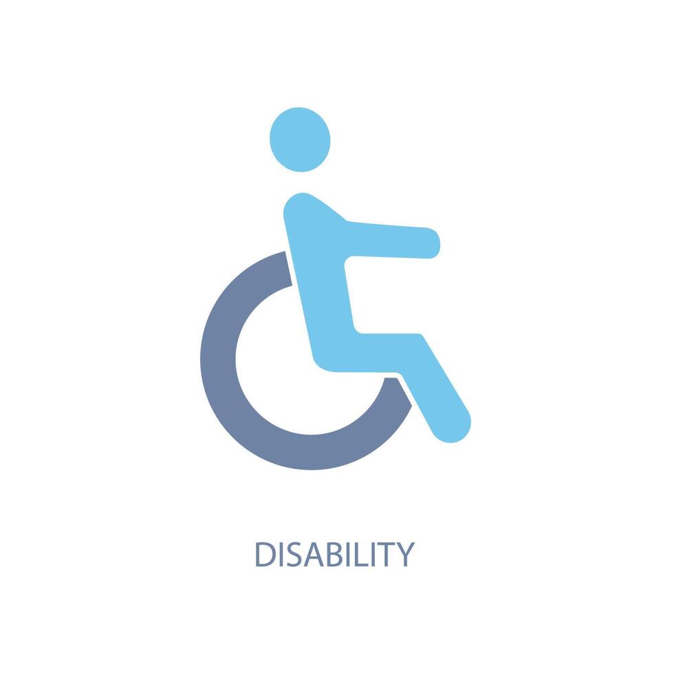 disability concept line icon. Simple element illustration. disability concept outline symbol design. vector