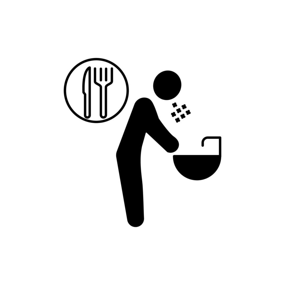 vomiting concept line icon. Simple element illustration. vomiting concept outline symbol design. vector
