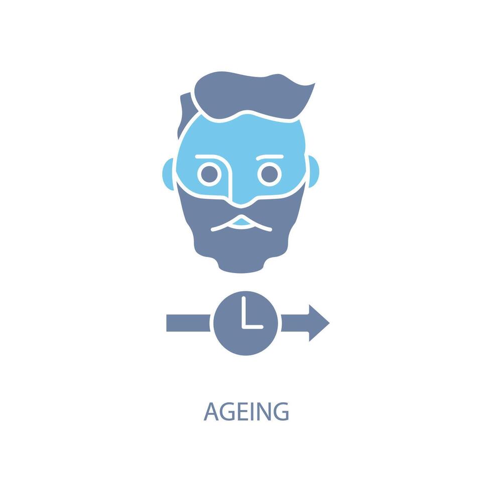ageing concept line icon. Simple element illustration.ageing concept outline symbol de sign. vector