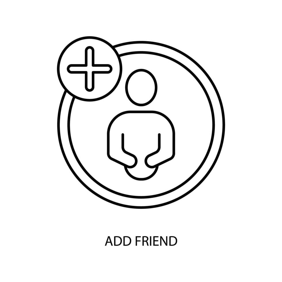add friend concept line icon. Simple element illustration. add friend concept outline symbol design. vector
