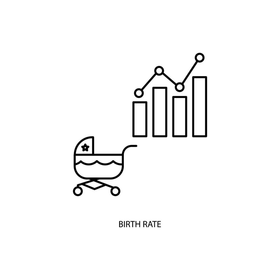 birth rate concept line icon. Simple element illustration. birth rate concept outline symbol design. vector
