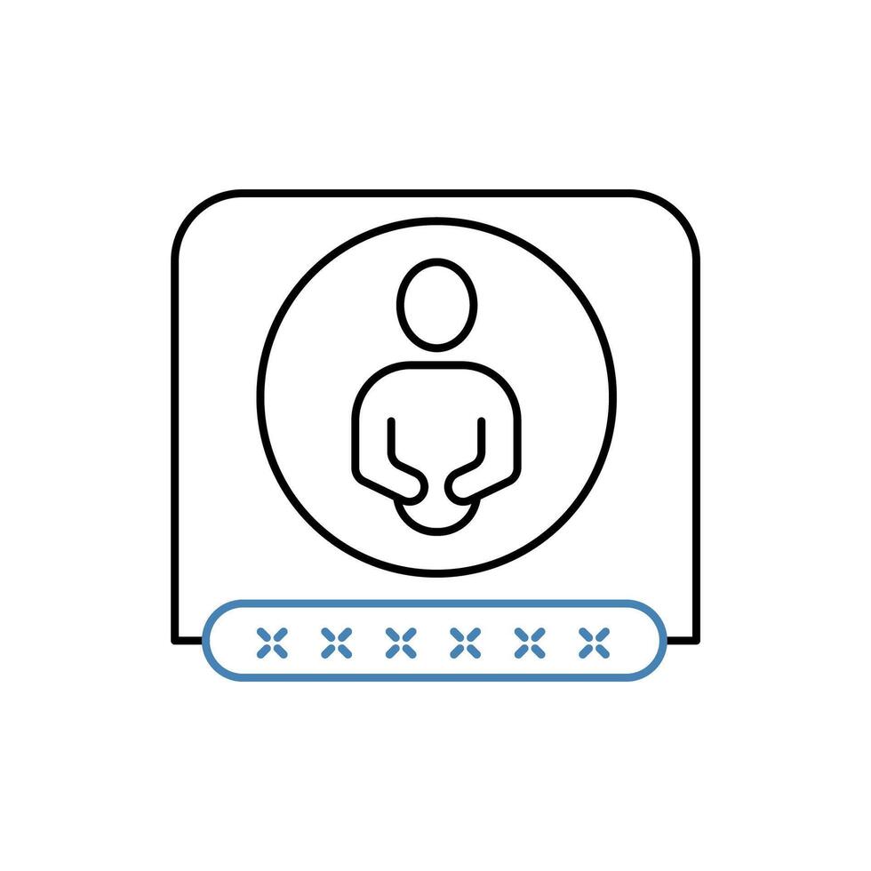 username concept line icon. Simple element illustration. username concept outline symbol design. vector