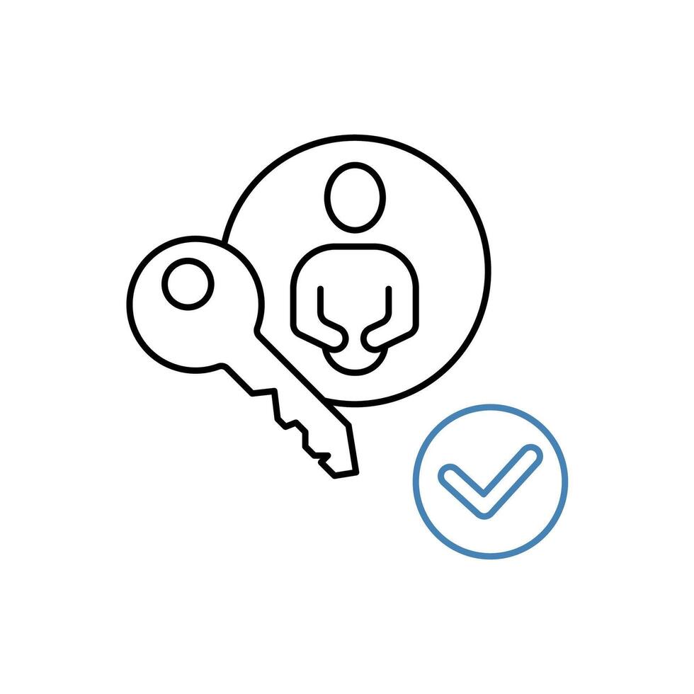 authentication concept line icon. Simple element illustration. authentication concept outline symbol design. vector