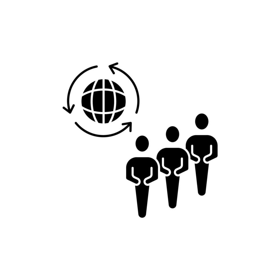 global población concepto línea icono. sencillo elemento ilustración. global población concepto contorno símbolo diseño. vector