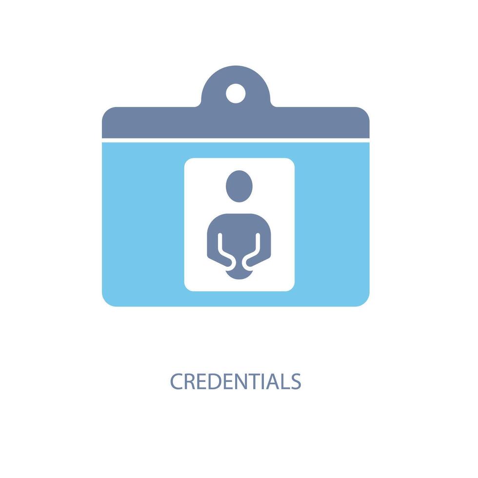 credentials concept line icon. Simple element illustration. credentials concept outline symbol design. vector