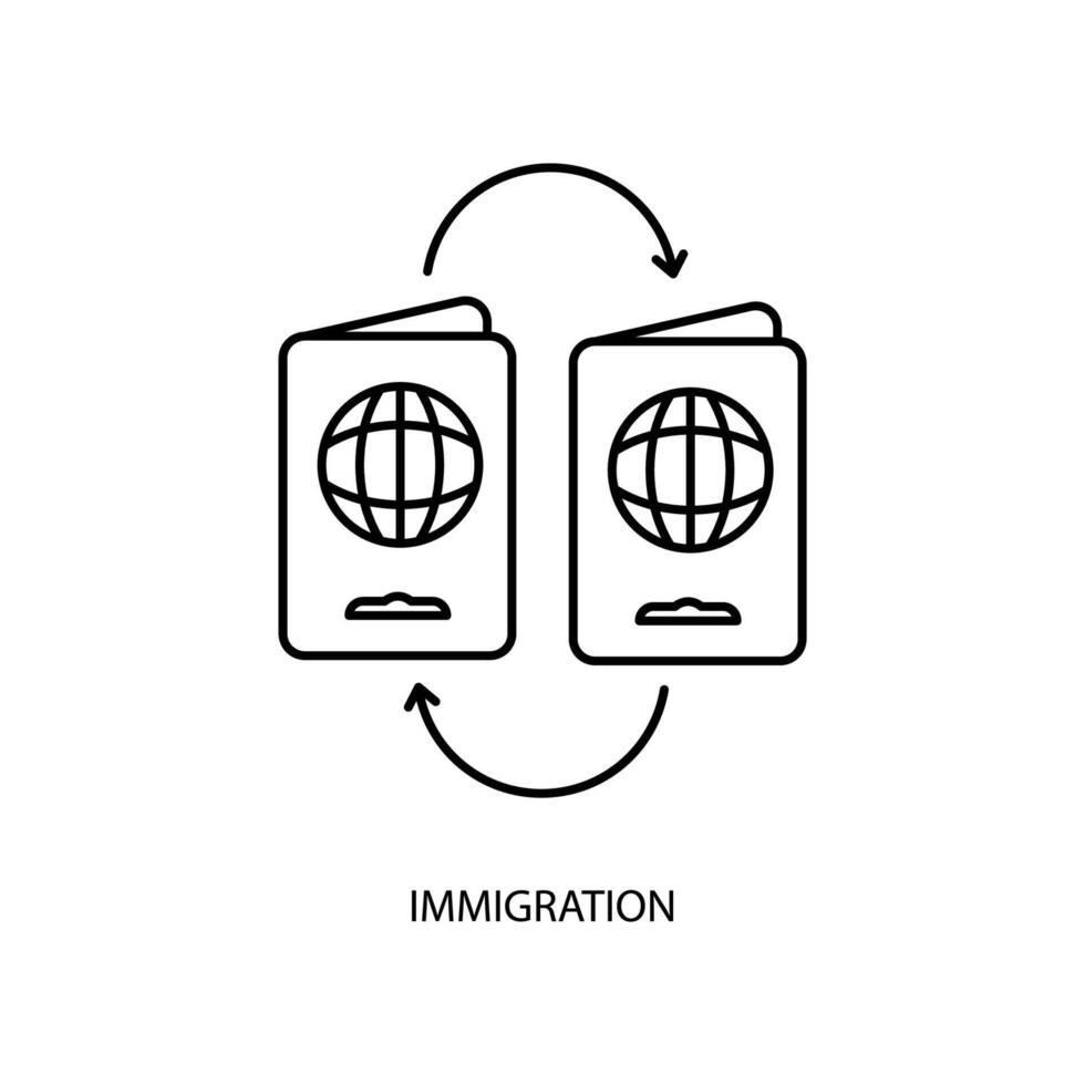 inmigración concepto línea icono. sencillo elemento ilustración. inmigración concepto contorno símbolo diseño. vector