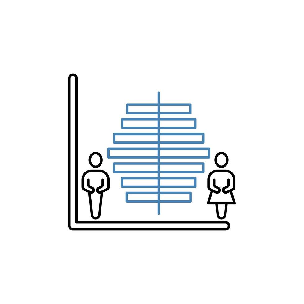 population pyramid concept line icon. Simple element illustration. population pyramid concept outline symbol design. vector