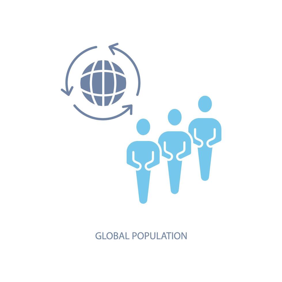 global population concept line icon. Simple element illustration. global population concept outline symbol design. vector