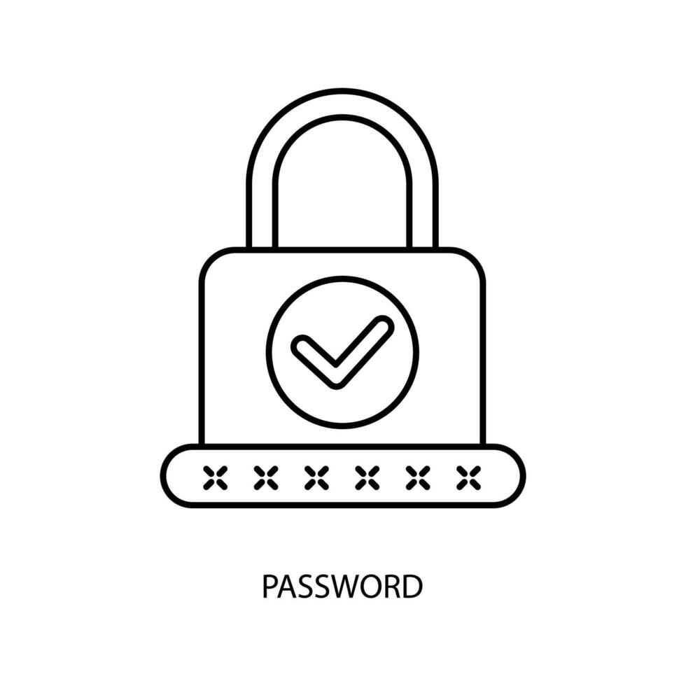 password concept line icon. Simple element illustration. password concept outline symbol design. vector