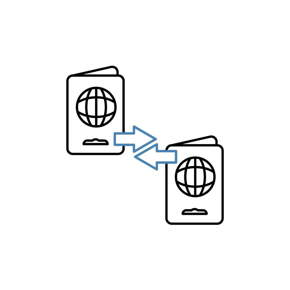 immigration concept line icon. Simple element illustration. immigration concept outline symbol design. vector