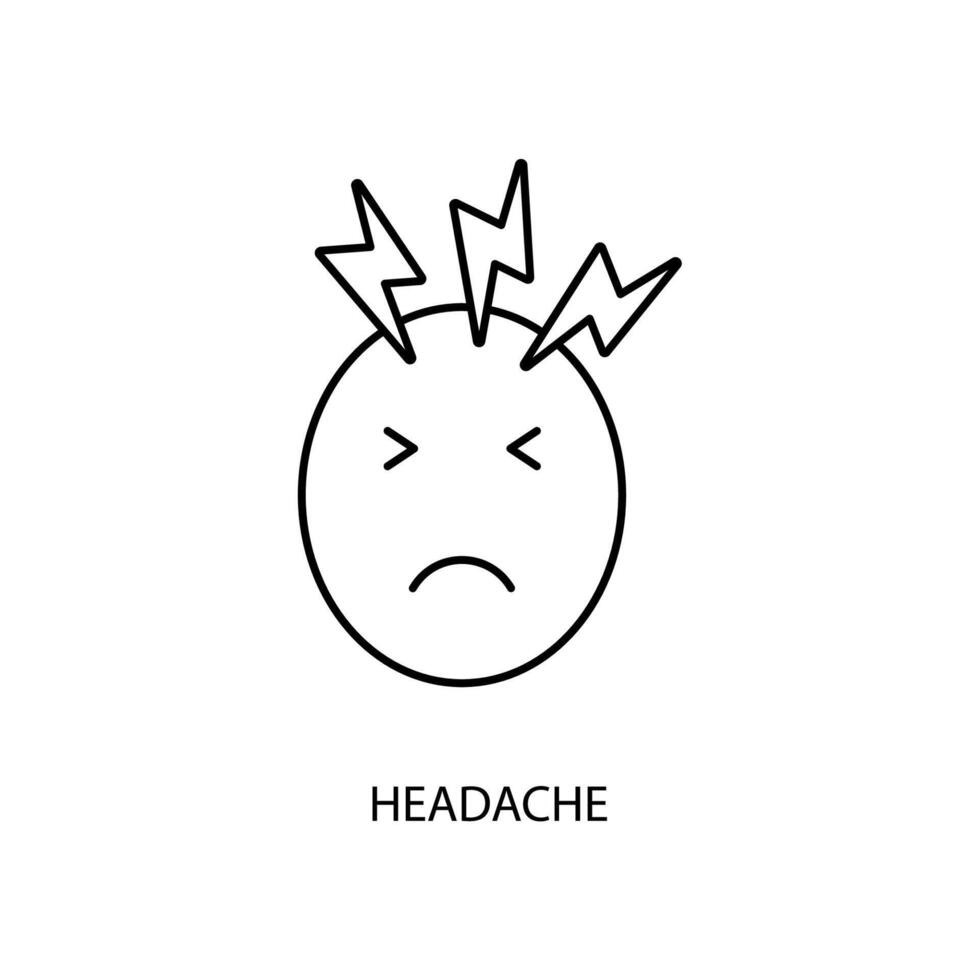 headache concept line icon. Simple element illustration. headache concept outline symbol design. vector