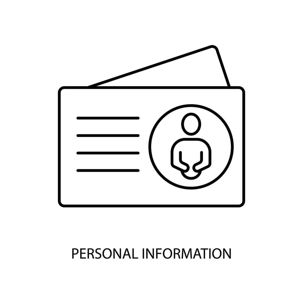 personal information concept line icon. Simple element illustration. personal information concept outline symbol design. vector