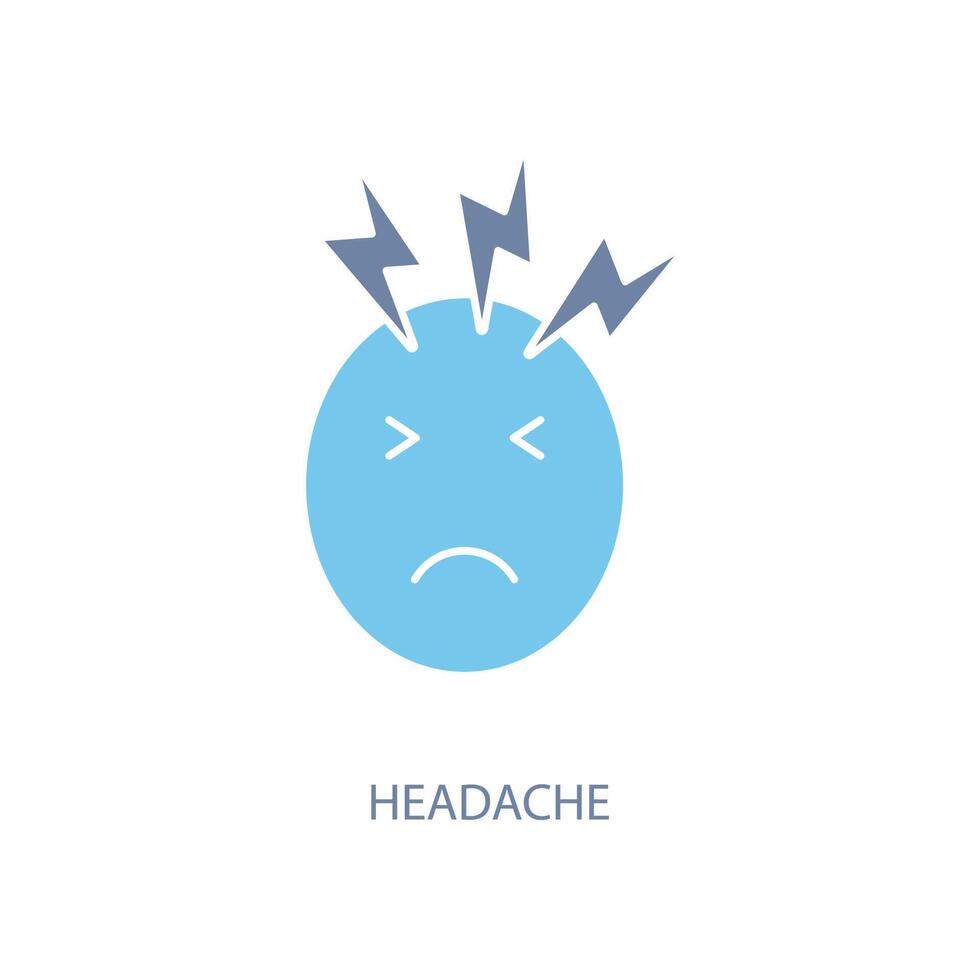 headache concept line icon. Simple element illustration. headache concept outline symbol design. vector